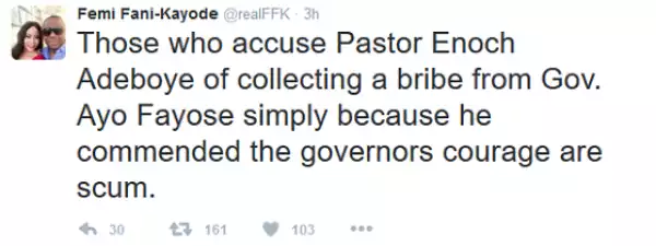 FFK Fires Shot At Those Who Accused Adeboye Of Collecting Bribe From Gov Fayose